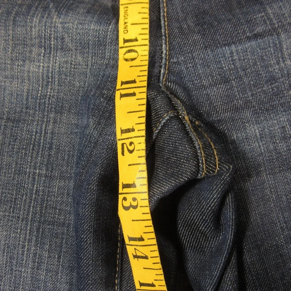 Vtg Talbots‎ Stretch Jeans 12 Blue Denim High-Rise Embroidered Straight Boho Y2K